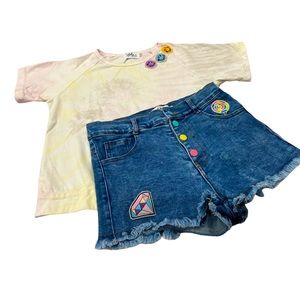 Lola The Boys Size 12 Jean/Denim Cut-Off Shorts with Matching Top